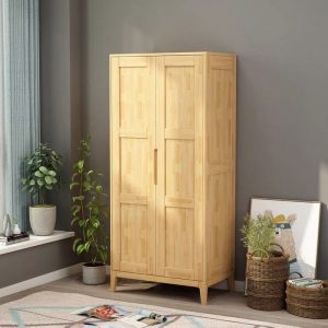 "Lumber Children's Wardrobe with Shelf, Clothing Rod, and Door"