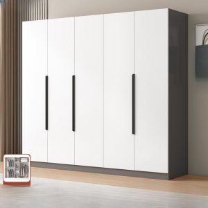 "Functional Children's Wardrobe with Lumber Material, Shelf, Clothing Rod, and Door"